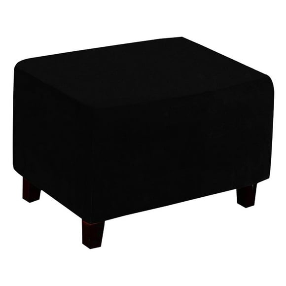 Rectangular Footrest Removable ive Cover Furniture Series Decoration Flexible Extendable Easy to Store - Black