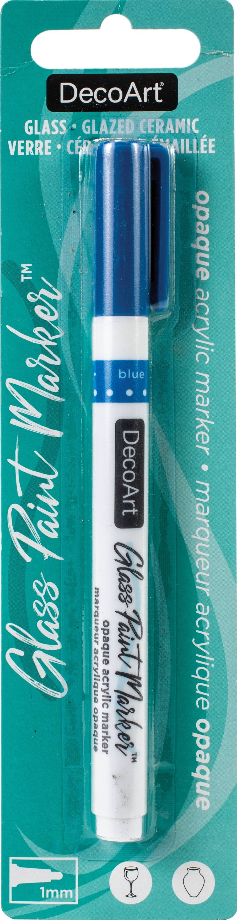 DecoArt Glass Paint Marker 1mmBlue Opaque