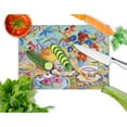 thumbnail image 2 of Caroline's Treasures HWH0011LCB Teal Tea by Wendy Hoile Glass Cutting Board Large, 12H x 16W, multicolor, 2 of 2