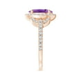 thumbnail image 3 of ANGARA Natural 1.6 Ct. Amethyst with Diamond Classic Ring in 14K Rose Gold for Women (Ring Size: 3.5), 3 of 9
