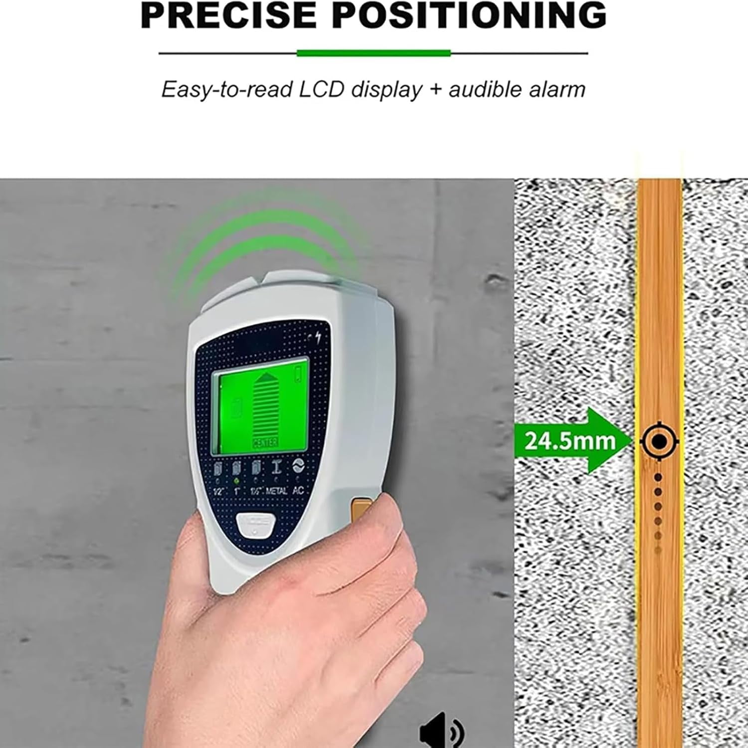 SHIORLAM Stud Finder Wall Detector, Multifunction Cable Detector, Wire Finder Tool with LCD Display, 5 Modes and Real-Time Alerts, Stud Center Edge Detector, for Wood AC Wire Metal
