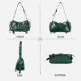 thumbnail image 4 of Sunyuer Y2K Rivet Shoulder Bag for Women, Vintage Crinkled PU Leather Underarm Handbag, Punk Studded Crossbody Purse, Fashion Adjustable Strap Biker Bag for Daily Commute, 4 of 6