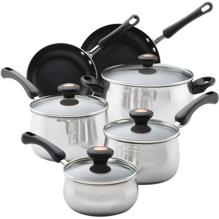 Paula Deen 10-Piece Non-Stick Stainless Steel Cookware Set