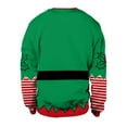 thumbnail image 4 of Men Christmas Sweatshirt Xmas Couple Crewneck Long Sleeve Classic Fit Sweatshirt with Fun Pattern Print Winter Men Sweatshirt Green L, 4 of 9