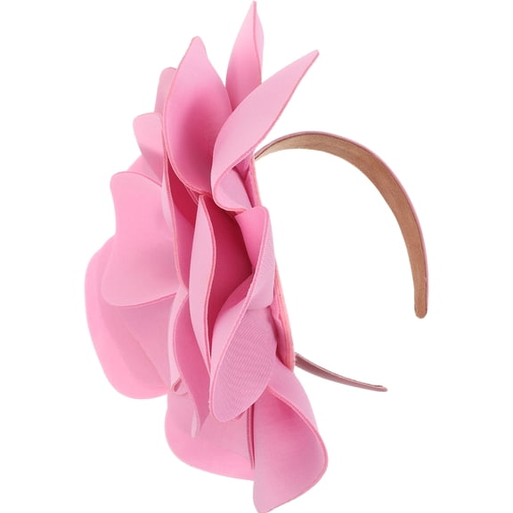 Milisten Tea Party Cocktail Hat Pink Bridal Headwear with Flower Decor and Comfortable Fit