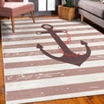 thumbnail image 3 of Striped Decorative Rug, Ship Anchor Chain Marine Life Inspired Lines Background Ocean Sailing, Quality Carpet for Bedroom Dorm and Living Room, 6 Sizes, Dried Rose, by Ambesonne, 3 of 4