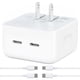 thumbnail image 1 of Adaptador de corriente PD de 35 W, cabezal de carga rápida PD dual, bloque de cargador de teléfono móvil para iPhone 14, 1 of 15