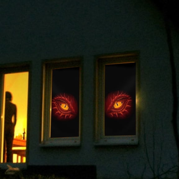 Halloween Animals Eyes Windows Stickers Scary Eye Halloween Window Posters Silhouette Halloween Holiday Party Bedroom Living Room Windows Decoration