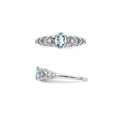 thumbnail image 6 of Gem & Harmony 2/5 Carat (Ctw) Aquamarine Heart Promise Ring in Sterling Silver for Women, 6 of 7