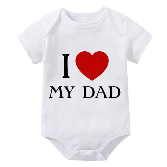 I Love My Dad Newborn Boys Outfits Short Sleeve Coming Home Baby Boy Outfit White 0-3 Month Baby Clothes