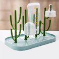 thumbnail image 2 of Soporte de biberón con forma de Cactus para bebé, bastidores de estilo nórdico, ahorro de espacio, estante desmontable para niños, secador de alimentación de gran capacidad, 2 of 4