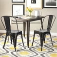thumbnail image 4 of Lacoo Set of 4 Metal Dining Chair Indoor-Outdoor Use Stackable Classic Trattoria Chair Chic Dining Bistro Cafe Side Metal Chairs, Black Gold, 4 of 7