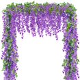 thumbnail image 1 of Guirnalda de flores artificiales con glicinas, 6 unidades, 10,8 m, para bodas, 1 of 6