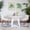 White, variant on Roundhill Furniture Varna 3-Pc Round Dining Set, Trestle Dining Table with 2 Chairs, Antique Brown