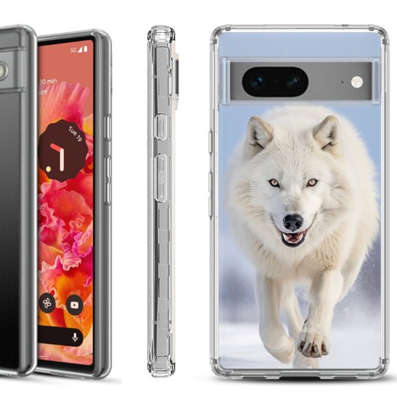 Shockproof Phone Case for Google Pixel 8a 5G, Hybrid Case Cover, by OneToughShield - Arctic Wolf