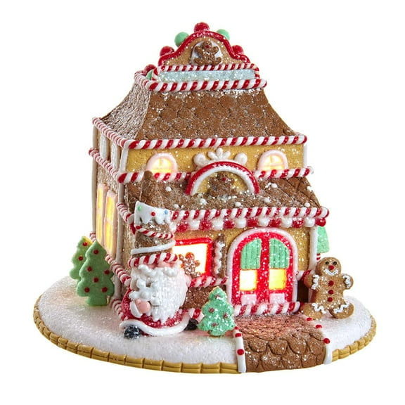 Kurt S. Adler Lighted Shop Gingerbread House, 7.5-Inch, Brown