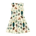 thumbnail image 4 of FOR U DESIGNS Hedgehog Cactus Tank Top A Line Dress Skin Friendly Kids Flowy Swing Dresses Size 7-8T Casual Knee Length Midi Dresses Girls Casual A-Line Dress, 4 of 6