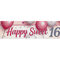 thumbnail image 3 of Pink and White Balloon Themed Happy Sweet 16 Backdrop Banner Party Decor Background for Sweet 16 Celebrations Birthday Party Photography Props Decors, 3 of 7