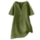 thumbnail image 2 of mfyjkho Tops Para Hacer Ejercicio, Blusa De Verano Con Cuello En V, Manga Corta, Holgada, Con Botones Y Lino Para Mujer Tops Para Hacer Ejercicio Para Mujer M, 2 of 6