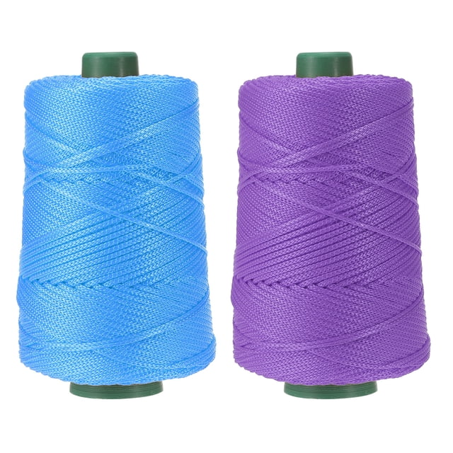 Polyester Macrame Cord, Polypropylene Craft Crochet Bag Rope Yarn for DIY Projects Light Blue/Purple