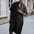 thumbnail image 2 of QHFBli Mens Romper Jumpsuit One Piece Summer Shorts Bodysuit Casual Button Up Short Sleeve Pockets Relaxed Fit Outfits, 2 of 4