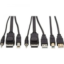 Eaton Tripp Lite Series DisplayPort KVM Cable Kit - DP, USB, 3.5 mm Audio (3xM/3xM)   USB (M/M), 4K, 4:4:4, 10 ft. (3.05 m), Black - 9.84 ft KVM Cable for KVM Switch, Computer - First End: 1 x Mini...