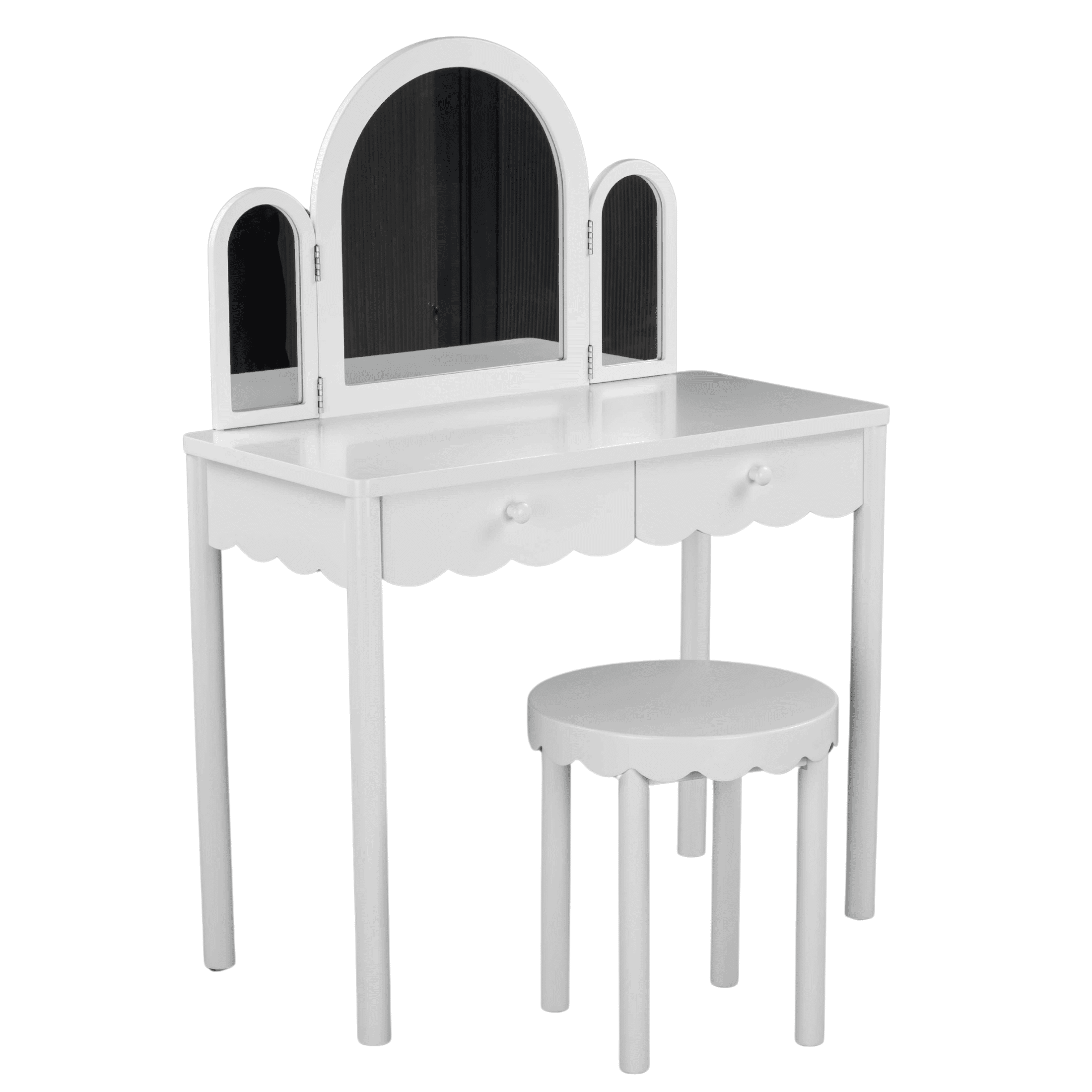 Mainstays Kids Scallop Vanity and Stool Set
