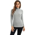thumbnail image 3 of Hauts à Manches Longues pour Femmes Col Roulé Doux Extensible Ajusté Couche de Base, 3 of 6