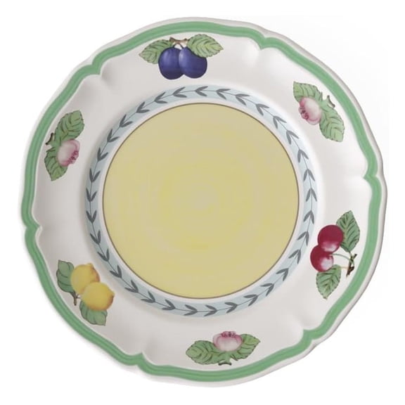 French Garden Bread & Butter Plate - 6.5 inch Porcelain Plates, Multicolored White - Country Style Dessert & Salad Plates for Breakfast, Brunch, Dinner, Catering