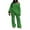 Green, variant on Rigardu Women's 2 Piece Outfits Long Sleeve V Neck Knit Pullover Tops And Wide Leg Pant Streetwear Set Black L