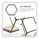 thumbnail image 4 of Estante de pared hexagonal para almacenamiento en la pared, 2 unidades, soporte de exhibición, estantes de hierro forjado y madera, 4 of 6
