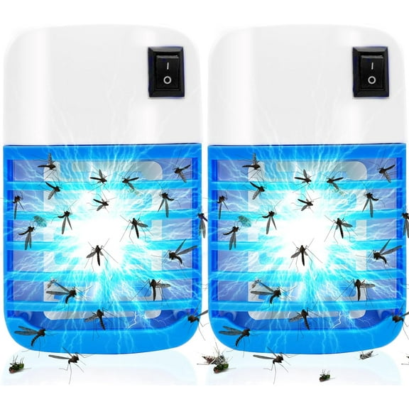 Bug Zapper Indoor, Fly Zapper Catcher Indoors,Electronic Mosquitoes Fruit Fly Kiler Mosquito Zapper for Living Room, Home, Kitchen, Bedroom, Baby Room, Office, Bug Light (2 Packs)