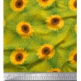 thumbnail image 1 of Soimoi Poly Georgette Fabric Leaves & Sunflower Floral Print Sewing Fabric Yard 52 Inch Wide, 1 of 3
