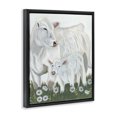 thumbnail image 2 of Stupell Industries Cottage White Cattle Family Mother Baby Calf Daisy Meadow Black Floating Frame Canvas Art, 17 x 21, by Ashley Justice, 2 of 7