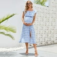 thumbnail image 2 of Maternity Dress Women's Off Shoulder Split A Line Casual Maxi Dress, 2 of 5