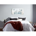 thumbnail image 4 of Faith Fills This Home Mint Sage Damask Blue 36 x 18 Glass Wall Hanging Sign, 4 of 4