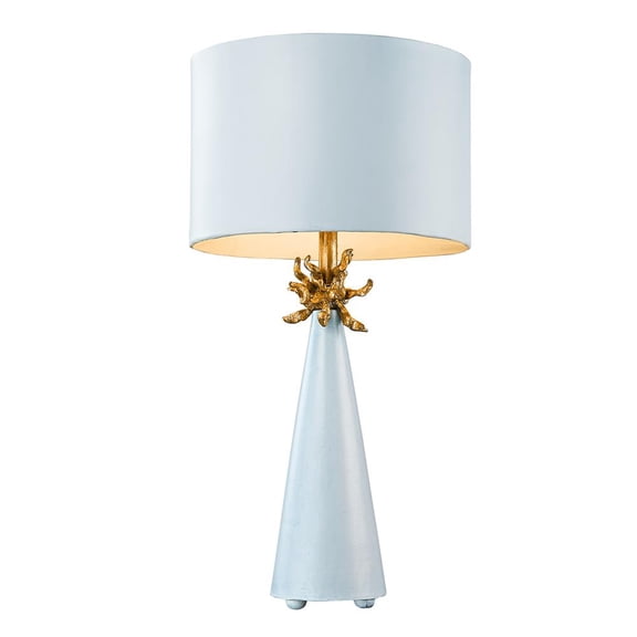 Lucas McKearn Neo Contemporary Metal Table Lamp with Gold Accents in Blue