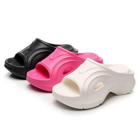 HYwys New Women Thick Bottom Sandals 7cm High Heels Slippers Fashion Summer Platform Beach Shoes Indoor House Slides