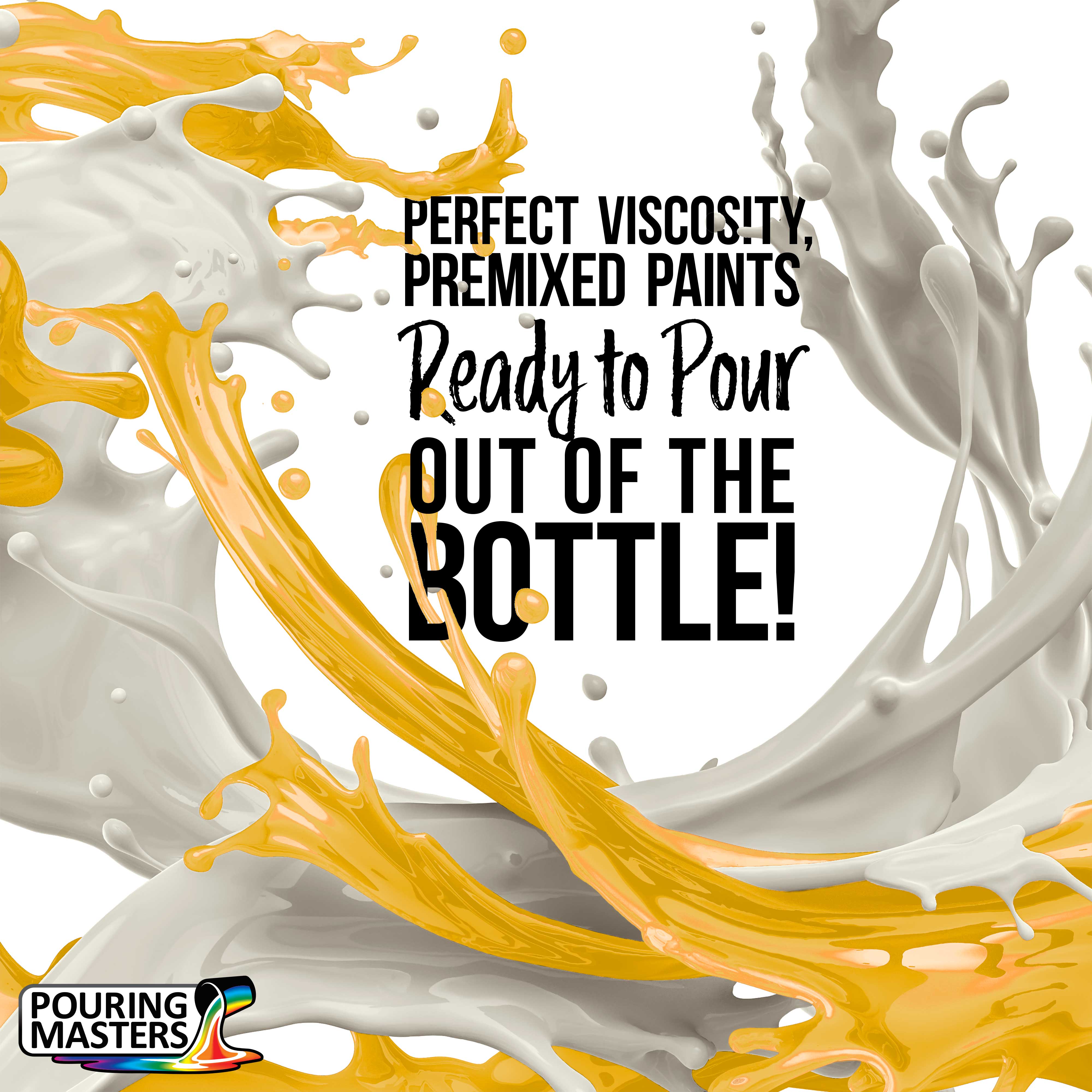 Pouring Masters Sunflower Iridescent Special Effects Pouring Paint - Half Gallon Bottle - Acrylic Ready to Pour Pre-Mixed Water Based for Canvas, Wood, Paper, Crafts, Tile, Rocks and More