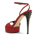 thumbnail image 4 of FSJ Women Open Toe Ankle Strap Platform Sandals Strappy Stiletto High Heels with Rivets Sexy Prom Themed Party Shoes Size 8.5 Red, 4 of 6