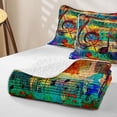 thumbnail image 4 of Erosebridal Graffiti Music Note Quilt King for Boys Girls, Paint Splatter Print King Coverlet Set, 3pcs, 4 of 7