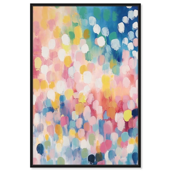 Joyful Rainfall II Canvas Modern Color Abstract by Art Remedy, Black Frame, 10" x 15"