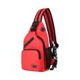 thumbnail image 2 of Linnome Multi Use Sling Bag Adjustable Strap Crossbody Chest Pack with Multiple Pockets for Daily Travel Work Outdoor Red, 2 of 6