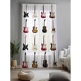 thumbnail image 2 of Sheer Curtains 108 Inches Long, Music Semi Sheer Curtains Light Filtering Window Treatment, Red Beige Guitar Modern Art Privacy Voile Drapes for Living Room Bedroom 52x108 Inch, 2 of 7