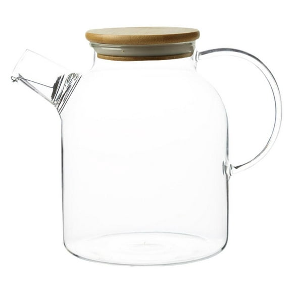 AMLESO -Resistant Glass Tea Pot Cold Kettle Drinkware Stovetop Anti-Scald Handle Iced high