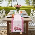 thumbnail image 4 of Table Runners 70 Inches Long Dress Scarves, Valentine's Day Farmhouse Coffee/Dining/Kitchen Table Decor, Holiday Table Runner, Pink Love Hearts Car Romantic Checked 13x70 Inch, 4 of 9
