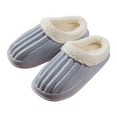 thumbnail image 5 of Vedolay Men's Slippers Fashion Plush Slippers House Non-Slip Indoor Warm Shoes Grey,41, 5 of 5