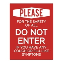 Koyal Wholesale Do Not Enter If Sick Please For The Safety Of All, Do Not Enter If Symptoms Business Sign, 10-Pk