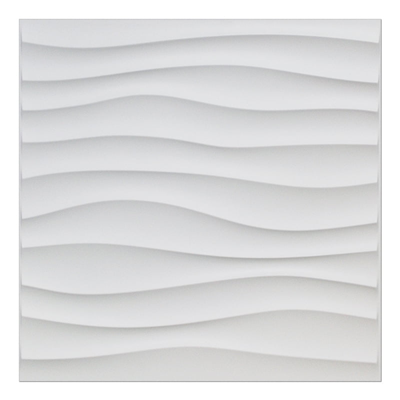 A10040 Plastic 3D Wall Panel PVC Wave Wall Design, White