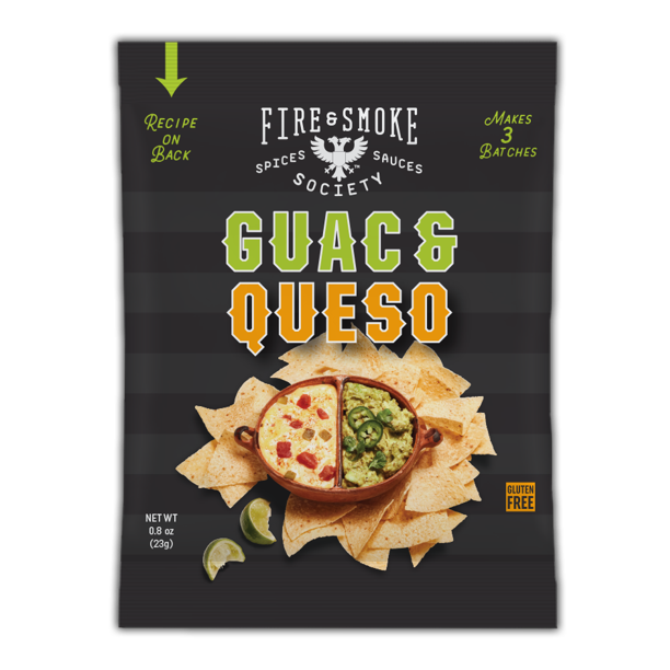 Fire & Smoke Society Guac or Queso Dip Seasoning Packet, 0.8 ounce